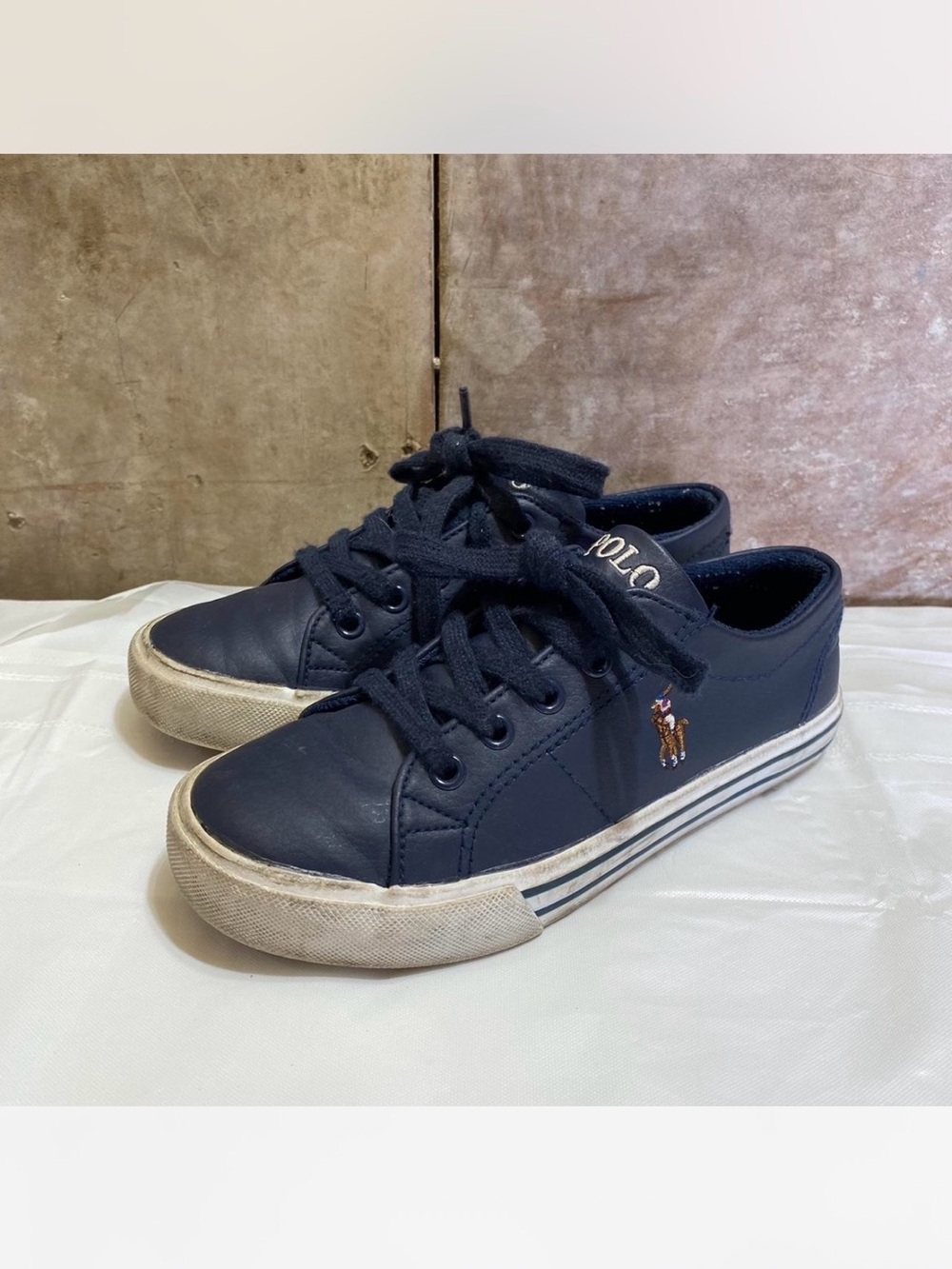 Polo by Ralph Lauren Navy Lace-Up Kids Sneakers